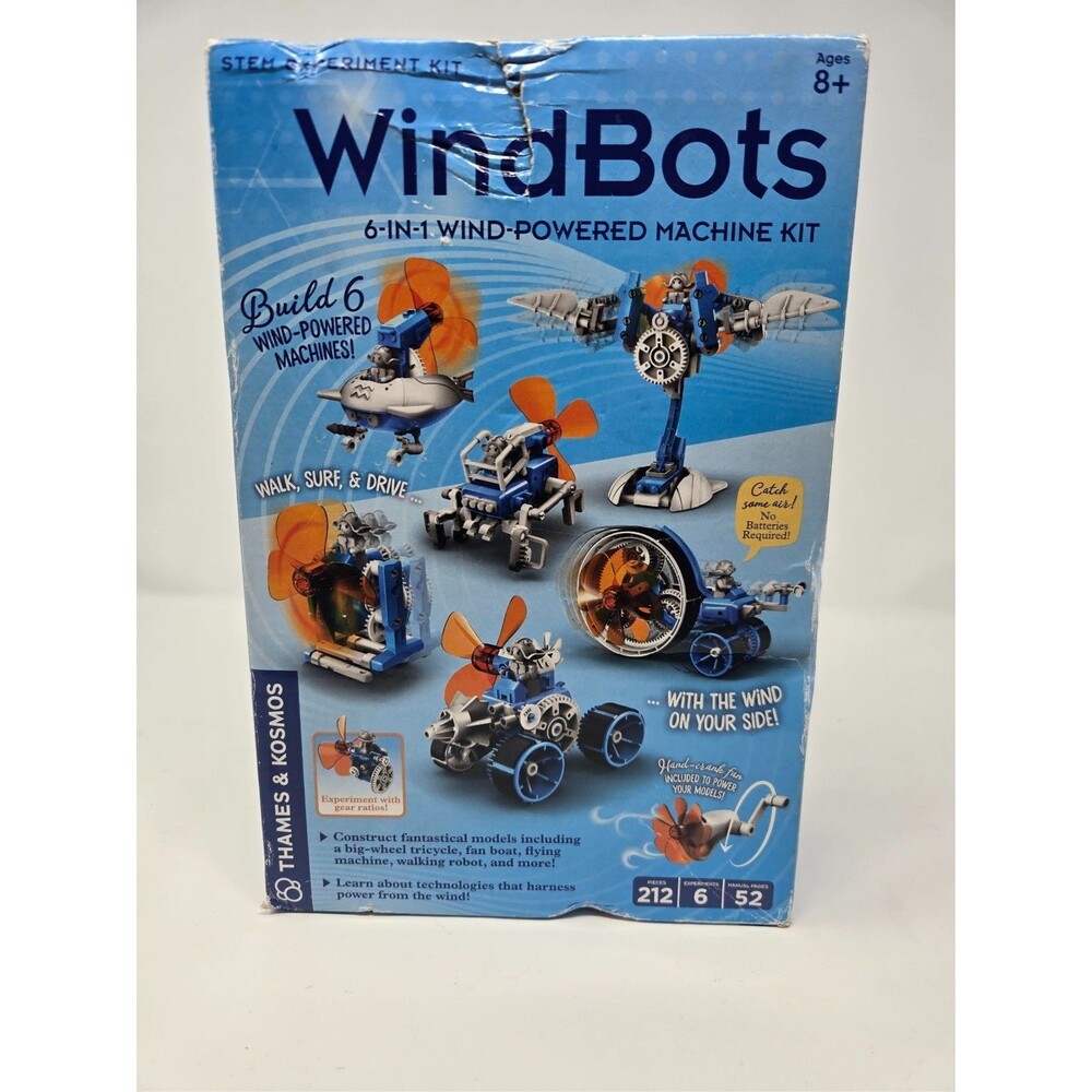 WindBots 6-in-1 Wind Powered Experiment Kit STEM Educational Wind Bot 550047
